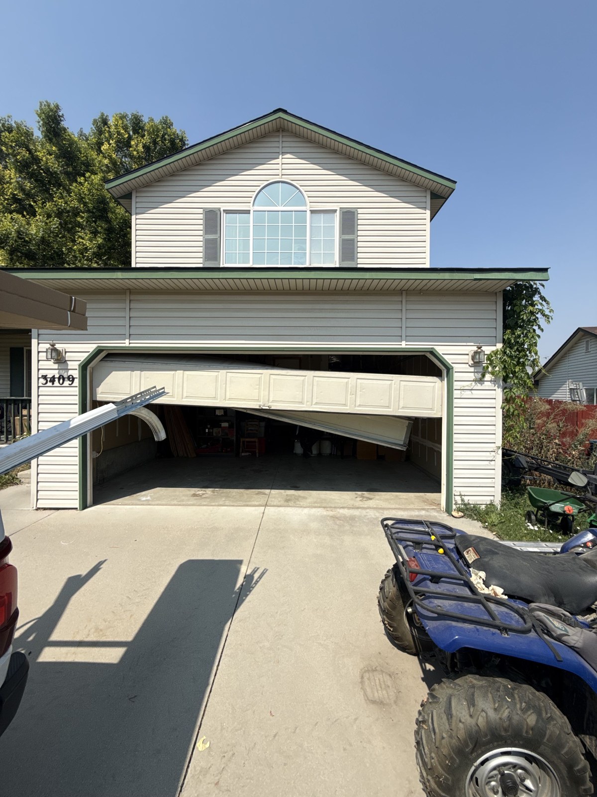 Garage door before installation